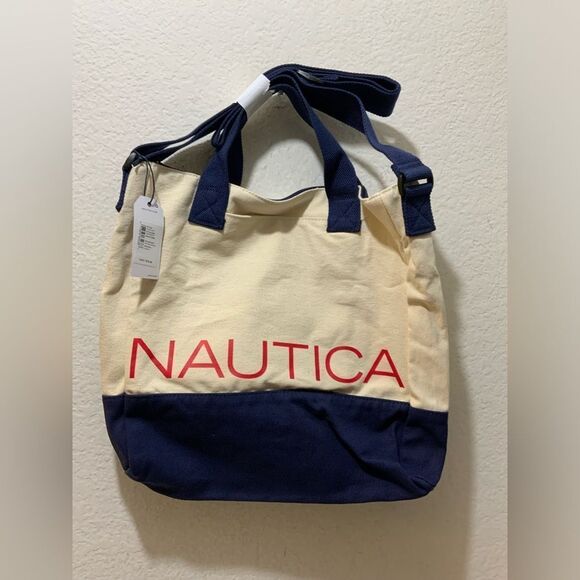 Nautica - Crossbody Canvas Bag - 15"×12" x 3" - Zipper Closure - New With Tags - Picture 1 of 11